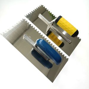 Outils de maçonnerie, truelle à plâtrer en acier au carbone 280x120x0,7 mm avec manche en forme de banane rouge - Product Image 5