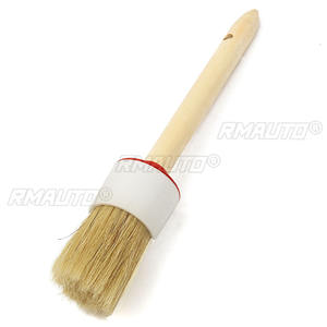 Juego de cepillos de cerdas naturales de jabalí para detallado de coches, kit de cepillos de limpieza de coches con cerdas suaves, accesorio exterior para lavado de neumáticos, ruedas y salpicaderos de automóviles. - Product Image 4