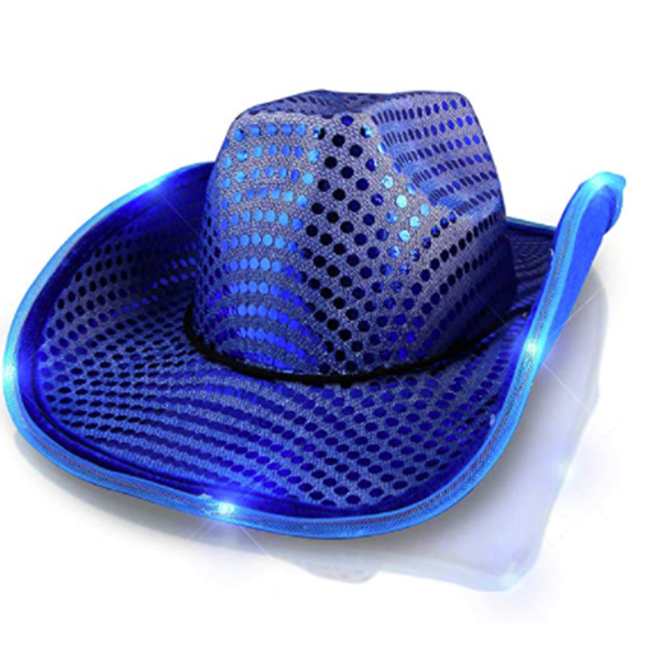 Super Bright LED Light Up Flash Happy New Year Cowboy Hat