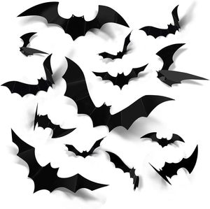 Vente en gros chaude 12 pièces/sac <span class=keywords><strong>Halloween</strong></span> 3d Stickers muraux stéréoscopique chauve-souris drôle noir stéréo chauve-souris autocollants - Product Image 3