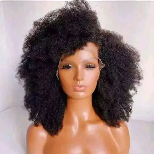 Kadın İnsan peruk bakire saç 8-30 inç moğol afro kinky kıvırcık bakire saç şeffaf tam dantel ön peruk bebek saç ile