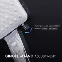 Pomme de douche haute pression avec ensemble de tuyau avec 6 modes de pulvérisation Mode de pulvérisation chromé Pulvérisateur de douche avec tuyau de 1,5 m Ensemble de douche