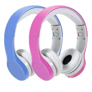 with two audio plug novelty design wired kids headphone for child and kids using boys girls headphone for kids using