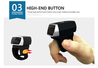Pemindai Barcode Nirkabel Bluetooth NETUM R2L Android 1D 2D, Pembaca Barcode yang Dapat Dipakai di Jari untuk Gudang dan Logistik