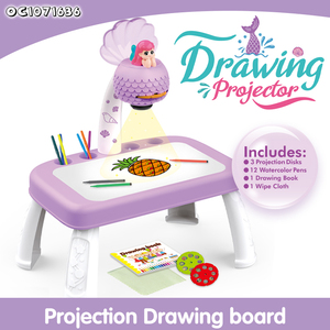 Juego <span class=keywords><strong>de</strong></span> Proyector LED Interactivo para Niños, Divertida Mesa <span class=keywords><strong>de</strong></span> Dibujo con Proyección, Juguete <span class=keywords><strong>de</strong></span> Pintura con 12 Bolígrafos, Libro <span class=keywords><strong>de</strong></span> Dibujo, Diapositivas para Proyector - Product Image 2