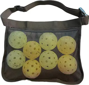 Ремешок-держатель для шариков с крючками-Регулируемая поясная сумка с сетчатым держателем до 8 рассолов или теннисных мячей