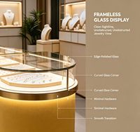 Vitrine de comptoir pour bijouterie et horlogerie avec éclairage LED, couleurs personnalisables et design durable pour les magasins de vente au détail de bijoux