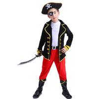 Costume de cosplay de Jack Sparrow, pirates des Caraïbes, pour enfants, costume de fête de carnaval pour garçon avec thème de vacances du Nouvel An