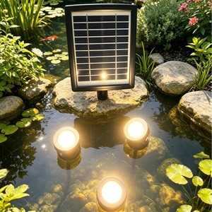 Solar Powered Underwater LED <b>Light</b> Mono Si 3.7V 4400mAh Water Resistant Garden <b>Pond</b> Lighting - Product Image 1
