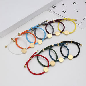 ใหม่ DIY สามารถปรับแต่งได้เองแกะสลักสแตนเลสรอบ spacer ปรับได้เชือกกำไลข้อมือสำหรับผู้ชายและผู้หญิงเครื่องประดับ - Product Image 4