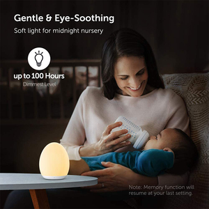 Lampe de nuit LED à intensité variable avec commande tactile, blanc chaud, forme d'œuf, corps en plastique, rechargeable par USB, lumière de chambre au design minimaliste - Product Image 3