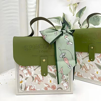 Boîte cadeau portable style Ins, imprimé tulipes, pour mariage, grande boîte d'emballage pour cadeaux d'anniversaire, logo personnalisé