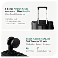 Valise à roulettes rigide résistante aux chocs avec ouverture frontale et port USB, idéale pour les voyages d'affaires - Offre Spéciale