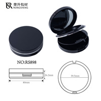Boîtier compact double couche pour poudre libre avec miroir, en plastique ABS écologique, emballage cosmétique personnalisable