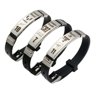 Lionel Messi cristiani Ronaldo Neymar stelle del calcio in acciaio inox Silicone braccialetto di moda calcio accessorio per gli uomini ragazzi - Product Image 2