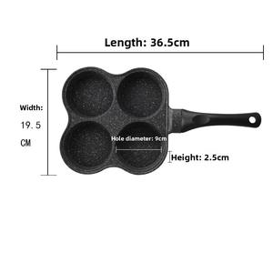 Petite poêle antiadhésive carrée avec mini moule à quatre trous Outil magique de friture d'oeufs pour les <span class=keywords><strong>hamburgers</strong></span> pochés Dumplings Recettes d'oeufs de petit déjeuner - Product Image 2