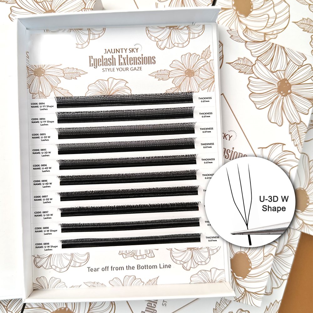 ขนตาปลอมทรงตัว U แบบ 3 มิติ รูปตัว W