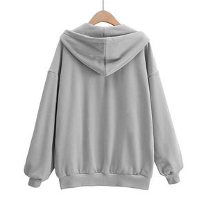 Sudadera con capucha de mujer de alta calidad, gruesa, con forro polar, estilo americano, informal, con hombros caídos, con cremallera, tipo cárdigan, abrigo - Product Image 5