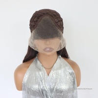 Perruque complète en fibre haute température tressée à la main à trois brins, avec dentelle frontale 13x6, couleur gris sidéral, vente en gros d'usine pour femmes