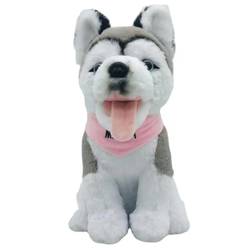 Kids Pretty Gift simulation filling funny Soft Plush Animals Toys with sitting Custom Plush Husky Dog Toy