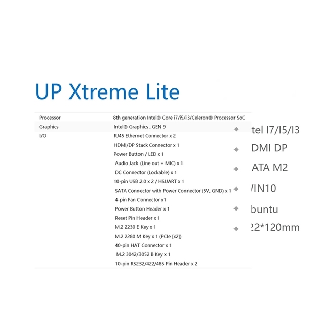 Xtreme LiteUPx86 windows10 Ubuntu i3-8145U