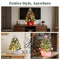 Arbre de Noël miniature de 45 cm, finition brillante moderne et écologique, autres matériaux, ensemble d'arbres de Noël de table pour le salon