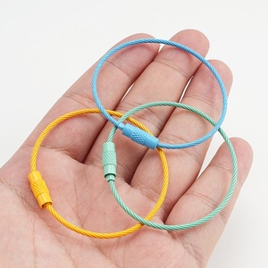 Porte-clés en câble d'avion coloré et durable, impression numérique pour étiquettes de bagages suspendues, boucles à verrouillage torsadé, acier inoxydable - Product Image 5