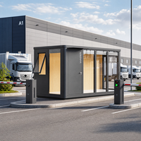 COCOVIA Cabine de sécurité en aluminium à installation manuelle, bureau modulaire, abri pour fumeurs, guichet de billetterie, kiosque visiteurs, poste de garde