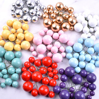 Fournitures de décoration de gâteau Faux Balls Party Supplies Plain Ball Cake Gold Silver Mixed Size Cake Decoration Plastic Ball