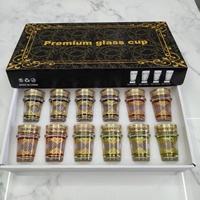 Vente en gros Teeglaser marocain traditionnel 6oz Set Nejra Tasse en verre Lot de 6 Café Thé Eau Potable Verre Coloré Gobelet