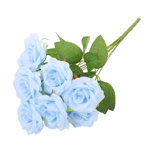 Rosas Artificiales, Ramo de Seda con 9 Cabezas de Diamantes, Alta Simulación, Decoraciones para Bodas, Estilo Clásico - Product Image 5