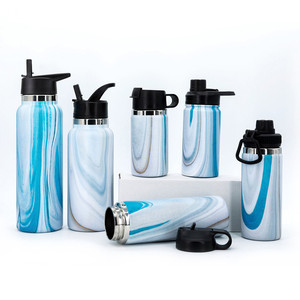 Botella de Agua Aislada de Acero Inoxidable con Tapa Ancha y Pajita, Antiderrames y Hermética, para Camping y Senderismo, 40 oz, 32 oz, 20 oz - Product Image 3