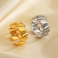 Trendy vergulde roestvrijstalen liefdesringen Valentijnsdag huwelijksverlovings jubileum cadeau hartvormige open ring