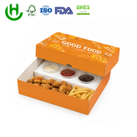 Boîte à salade en papier blanc personnalisée Hongchang OEM avec porte-sauce, emballage alimentaire en deux parties pour restaurant à emporter