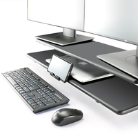 Organiseur de bureau à 2 niveaux, support de moniteur, pour ordinateur portable, support avec hub usb, polyvalent