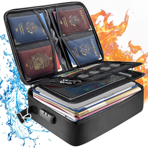 Xách Tay Chống Thấm Nước Chống Cháy Tài Liệu Lưu Trữ Box Với Khóa Biểu Tượng Tùy Chỉnh Lưu Trữ An Toàn Cho Các Tài Liệu Quan Trọng - Product Image 1