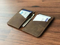 Dompet kulit asli RFID desain populer India modis tempat kartu dapat disesuaikan hadiah terbaik dengan lapisan kanvas