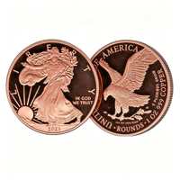 Pièce de monnaie en cuivre fin 999 personnalisée, 1 gramme, 1 once, 10 onces, estampée et imprimée UV, objet de collection mode/sport REIKO RK-YT025