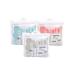 Juego de botellas vacías Lamella Travel de 8 piezas con bolsa de almacenamiento para envasado de cosméticos LA1077 - Product Image 1