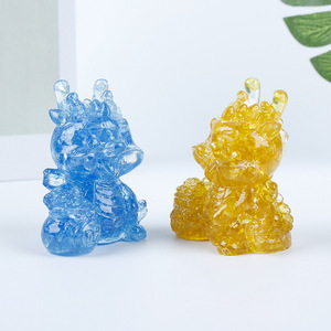 Vente en gros de cristal naturel pierre concassée résine dessin animé mignon dragon ornements cadeaux de fête des enfants - Product Image 3