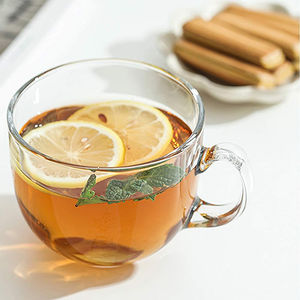 Tasse à petit-déjeuner de grande capacité de style Ins, de haute qualité, avec couvercle et poignée-cuillère, en verre, pour café et lait - Product Image 4