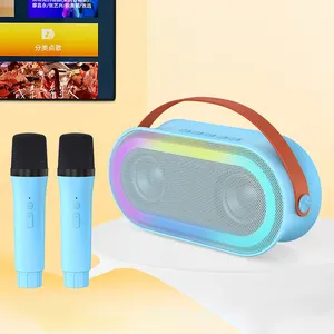 Home Singing Party Box Outdoor Kids Karaoke Machine Portable Karaoke Loud Speaker System with Wireless Microphones