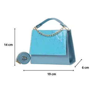 Sac à bandoulière en cuir Eliana Azu pour femme Fana, motif pierre bleue, fermeture éclair, protection RFID, usage quotidien - Product Image 3