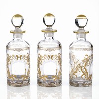 Flacon décoratif en verre électroplaqué or UV de style arabe, vide, pour huiles aromatiques et parfums, 150 ml, 200 ml