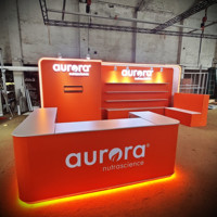 Stand d'exposition en tissu d'aluminium personnalisé de 10x20 pieds stand polychrome par sublimation de teinture/impression par transfert de chaleur portable assemblage facile