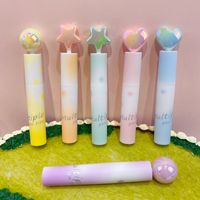 Cadeaux de fête, ensemble de stylos surligneurs à paillettes de dessin animé, stylo créatif 6 couleurs, peinture graffiti, ensemble de papeterie mignon, stylo à bille scolaire