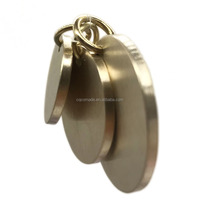 Pelat Logam Kuningan Kosong untuk Cetak, Ukiran Laser Kustom, Bulat 30 mm dengan Cincin Gantungan