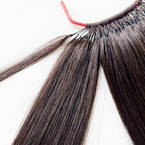 新しい韓国市場の羽かぎ針編みチップなしナチュラルバージンヒューマンレミーヘアエクステンションマシン織り - Product Image 6