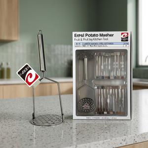 Écrase-pommes de terre manuel robuste Erpsl avec poignée en acier, trous carrés, 12 par plateau, facile à nettoyer, compatible lave-vaisselle, outil de cuisine - Product Image 4