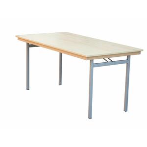 Tavolo Pieghevole Decorazione Acero, Grigio Argento Doppio T, 120x80x74 cm - Product Image 1
